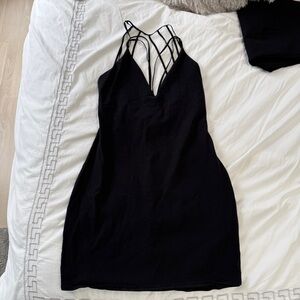Express - Elegant Black Strappy Dress